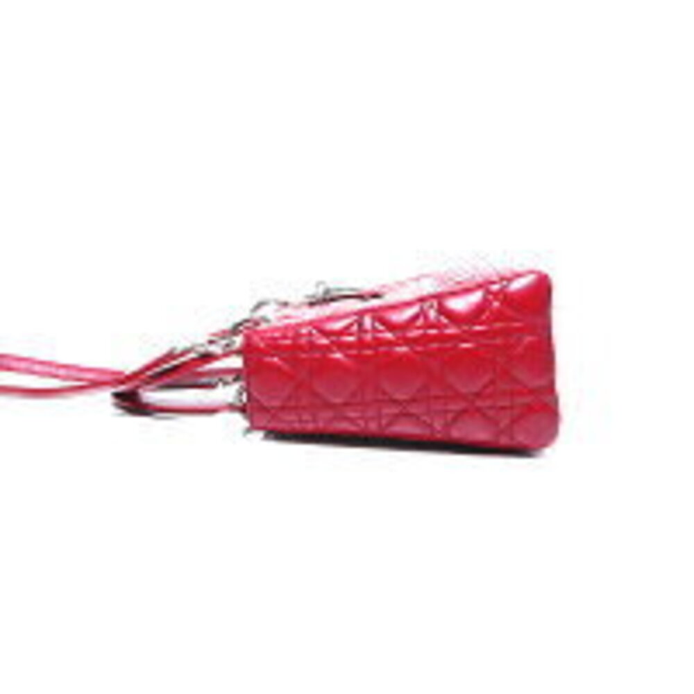 Christian Dior Lady Leather Handbag Red - Picture 3 of 13